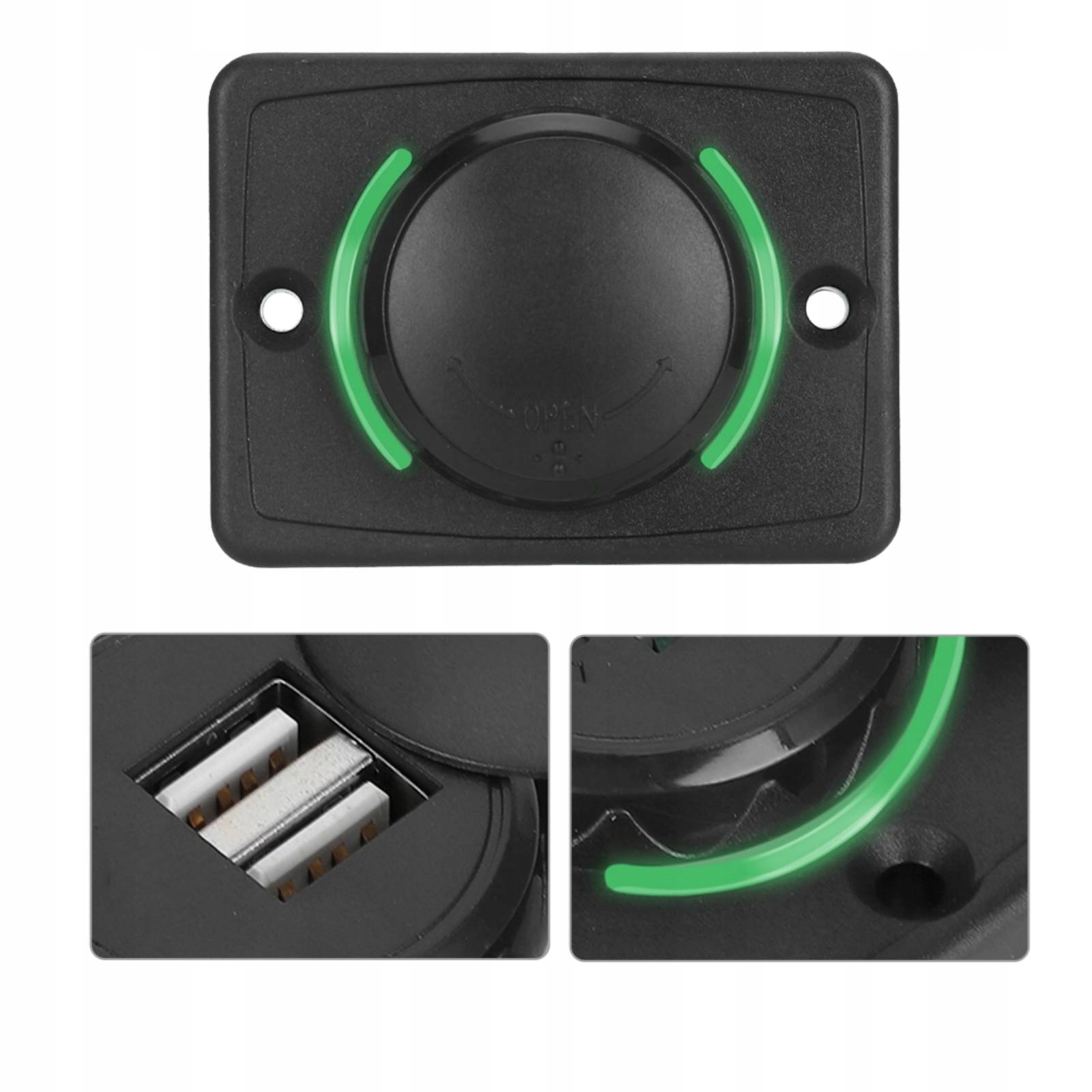 USB‑розетка 3.1A, 12/24V, QC37706‑04, с крышкой