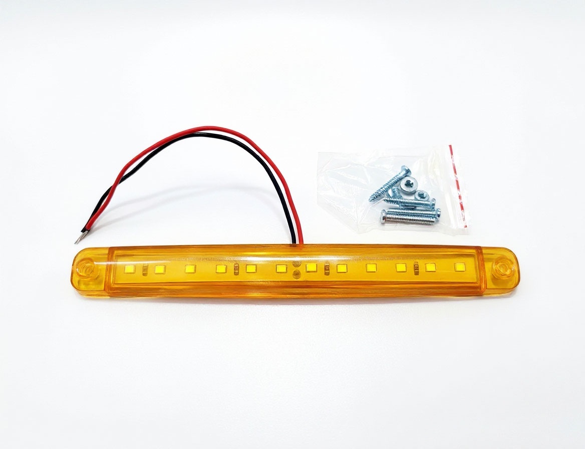 Габаритный огонь H‑CL, 12 LED, жёлтый, 12–24 В